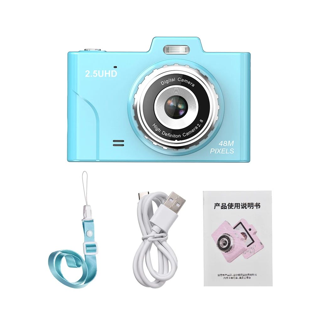 1080P Kids Camera Compact Camera 48MP Dual Lenses 8× Optical Zoom Mini CCD Camera 2.8in TFT Screen Great Gift for Boys Girls Kid