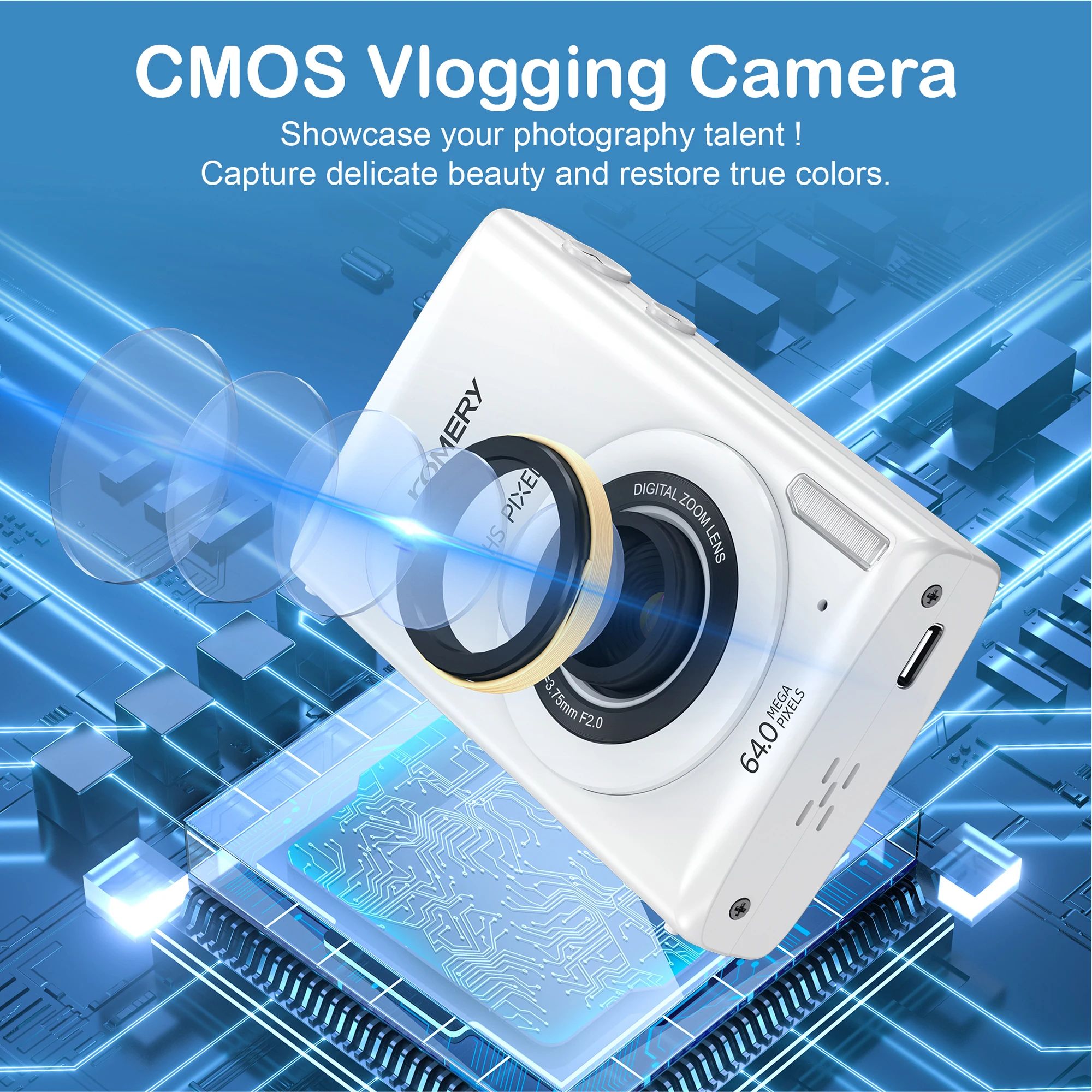 Digital Camera Children Camera for Children Gift Camcorder with 18x Zoom Compact Cameras 4K HD Cameras for Instant Photography