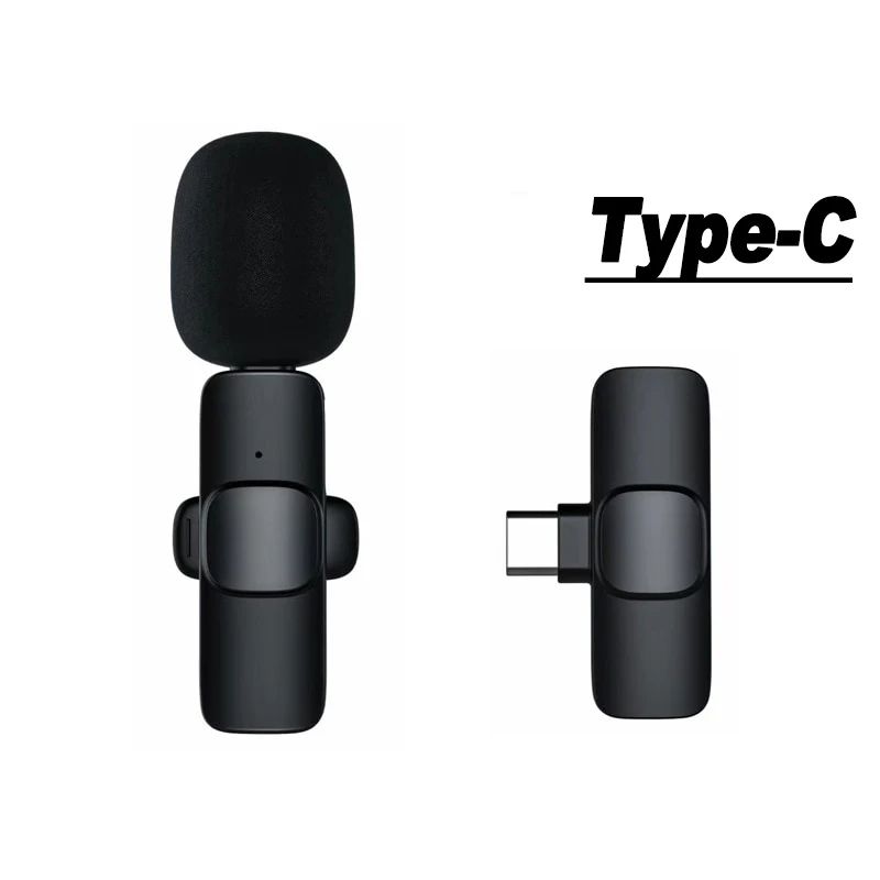 Portable Wireless Lavalier Microphone Audio Video Recording Mini Mic Live Broadcast Noise Reduction Mic for iPhone Android