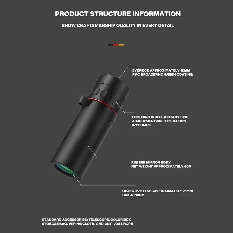 2000x24 HD Monocular Telescope Mini Portable Mobile Phone Telescope with anti-lost Strap Outdoor Camping Hunting Birdwatching