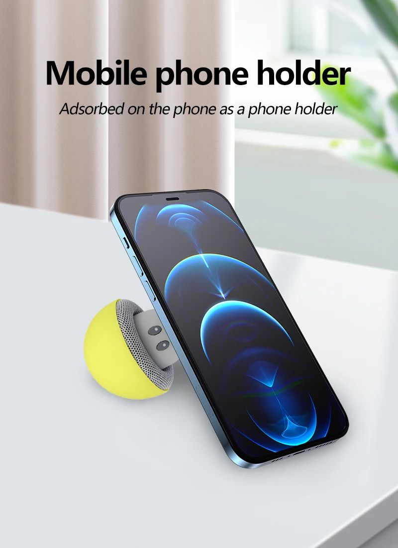 Mini Mushroom Bluetooth Speaker - Creative Mini Suction Cup Portable Smart Speaker for Phones - Cross-border Cartoon Gift