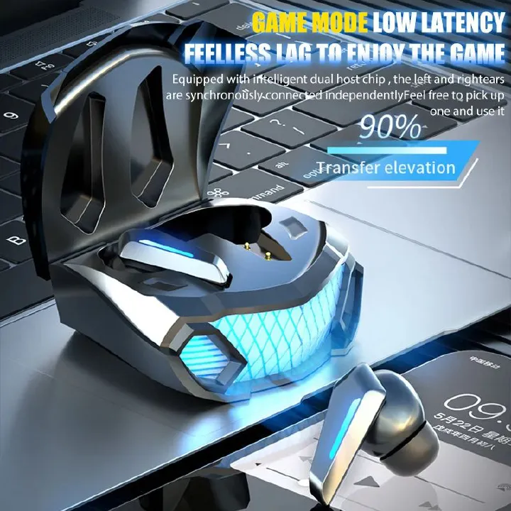 New Wireless Headphones LED Light Game Earbuds with Mic Bluetooth Earphones Noise Reduction Stereo Wireless Bluetooth Headset