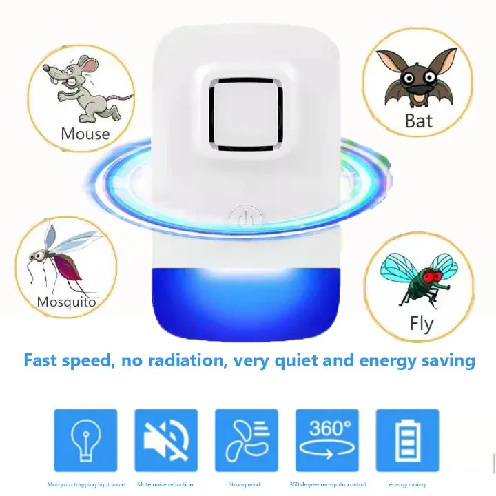Mosquito Killer Lamp Anti Mosquito Ultrasonic Flies Pest Control Repellent Bug Zapper Insect Files Trap Electric Indoor Home Bed