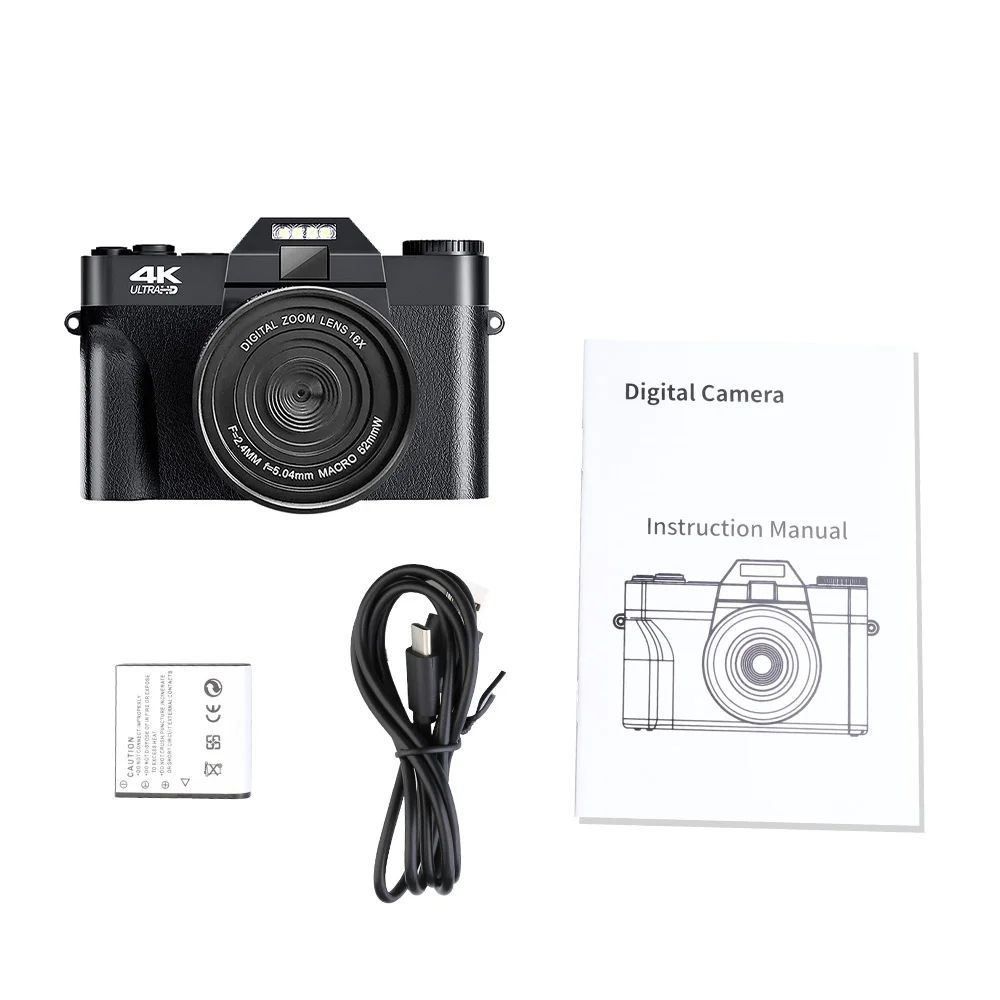 48MP Digital Photography Camera 16X Digital Zoom 4K WIFI Retro Vlog Recorder YouTube 3 "Flip Screen Compact Digital Camera