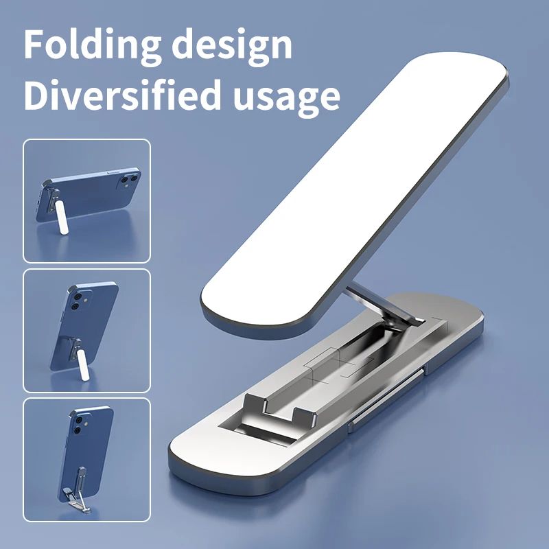 Collapsible Aluminum alloy Phone Grip Holder for desk , Universal 360 Degrees Rotating Fold-able Cellphone Holders
