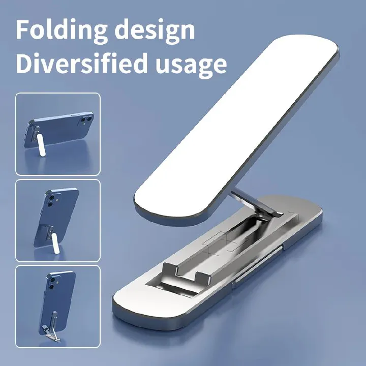 Collapsible Aluminum alloy Phone Grip Holder for desk , Universal 360 Degrees Rotating Fold-able Cellphone Holders