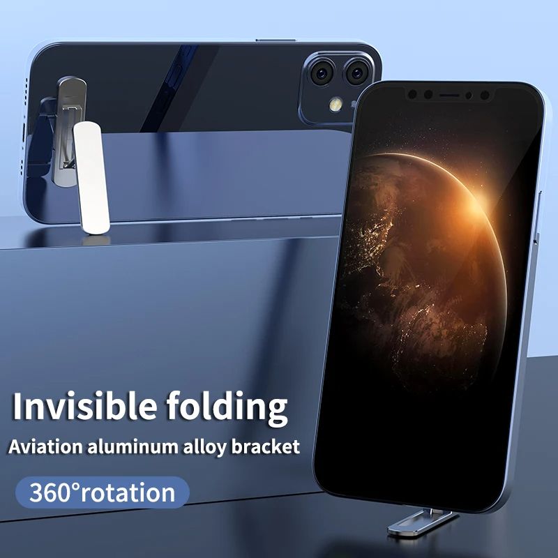 Collapsible Aluminum alloy Phone Grip Holder for desk , Universal 360 Degrees Rotating Fold-able Cellphone Holders