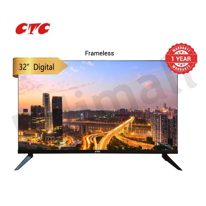 CTC 32 inch Frameless Television LED HD Digital TV(CT32F1D) By CHANGHONG with 1 Year Warranty,LED,WCG,HDMI,UC Pro Engine,USB 2.0,Eco friendly,DVB-T2