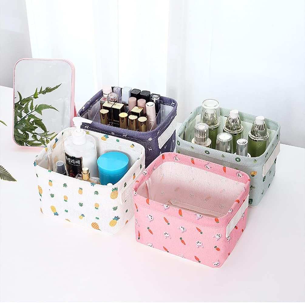 Rectangular Canvas Storage Bins, Foldable Storage Baskets Waterproo f Fabri Canvas Baskets for Organizing Bathroom Makeup Organizerc skets