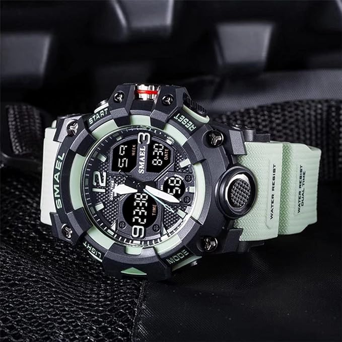 Men's Watches Military Outdoor Waterproof Sports Wrist Watch Date Multi Function LED Alarm Stopwatch, Digital Watches for Mens