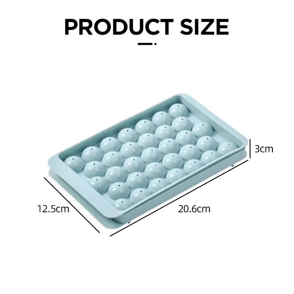 33Grids Round Ice Cube Tray Ice cube ice maker frozen mold Freezer Frozen ice box with lid silicone  ice tray ice cream mold ice maker