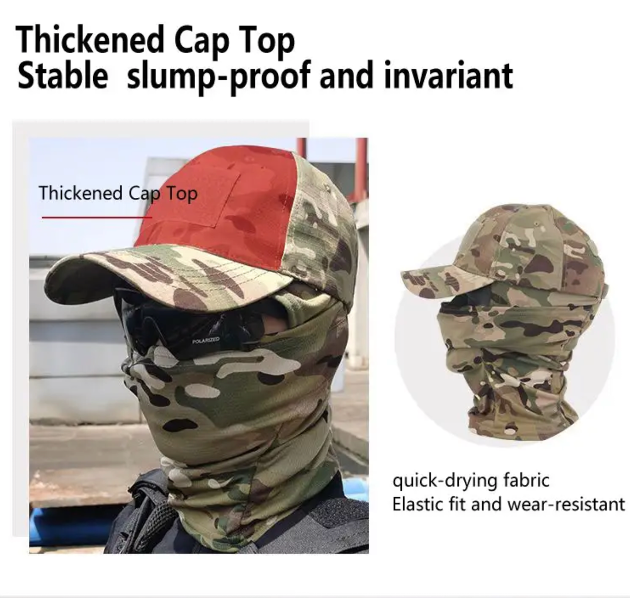 Military Tactical Balaclava Baseball Caps Full Face Mask Set Men Summer Snapback Sun Hat Outdoor Hunting Camouflage Balaclava