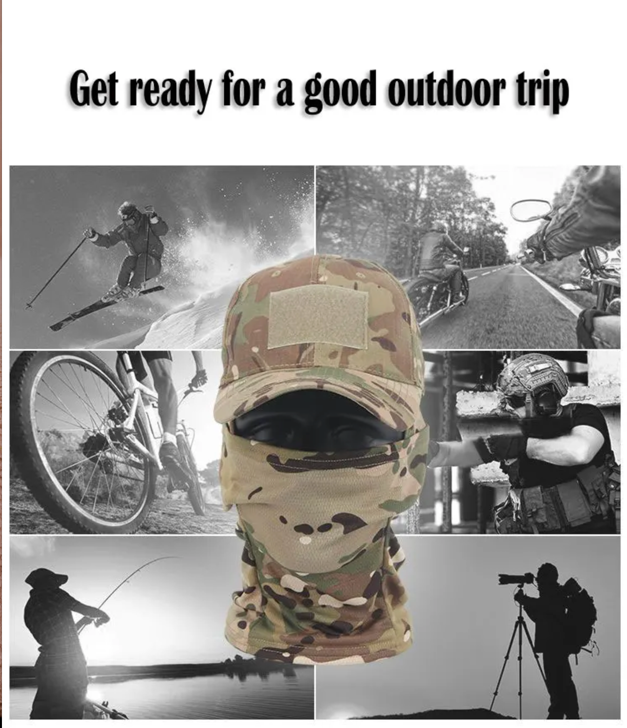 Military Tactical Balaclava Baseball Caps Full Face Mask Set Men Summer Snapback Sun Hat Outdoor Hunting Camouflage Balaclava