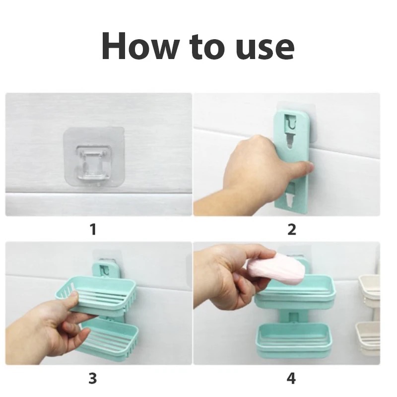 Soap Dishes Box Wall Zeep Houder Shower Soap Tray Holder for Bathroom Double layer Storage Basket