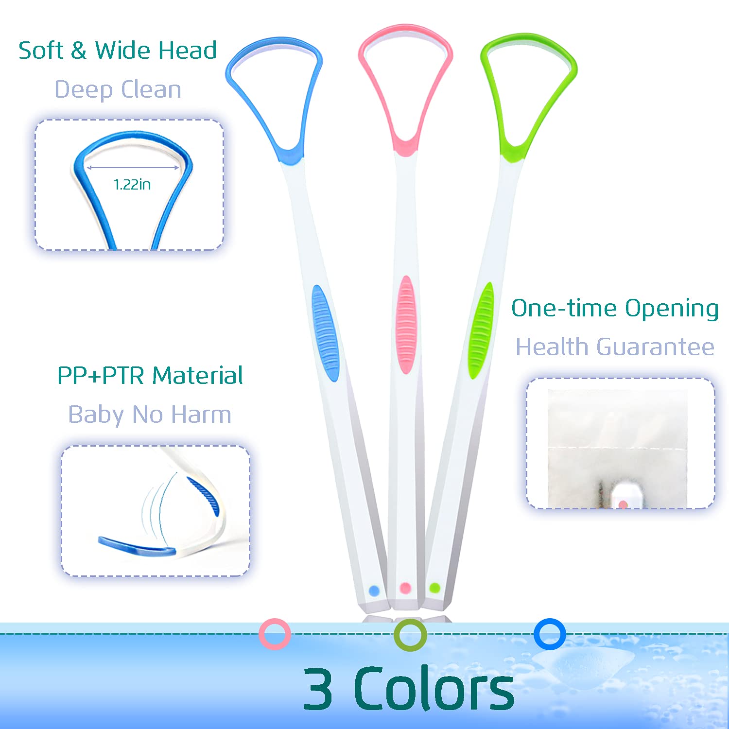 4PCS Tongue Scraper, Stainless Steel Tongue Cleaners, 100% BPA Free Fresher Tongue Tools, Healthy Oral Hygiene Brushes, Medical Grade Reusable Stainless Steel, Eliminate Bad Breath