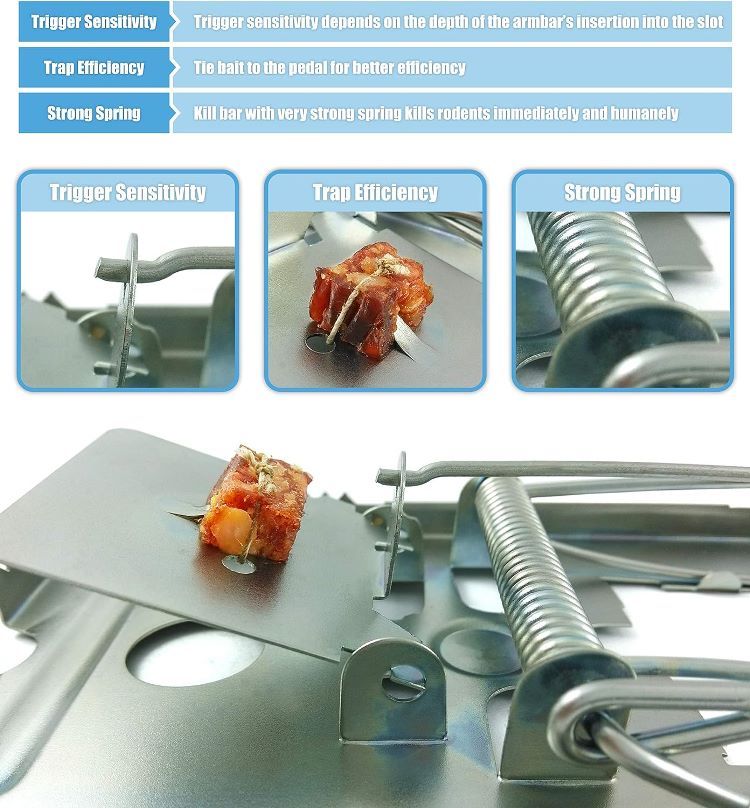 Reusable Metal Rodent Mouse Rat Trap Killer-2 Pcs - BLACK OR SILVER GRAY