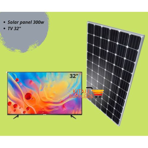solar panel 300w with 32 inch tv