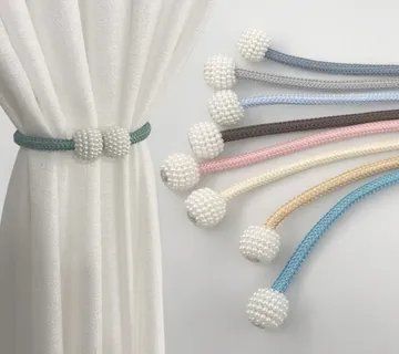 High-Strength Magnetic Curtain Tiebacks with Pearl Magnet Buckle – Simple, Luxurious, and Exquisite Window Curtain Holdbacks