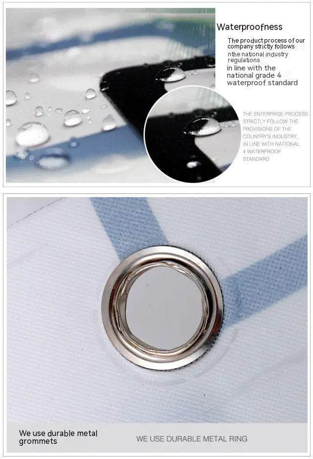 Waterproof PEVA Shower Curtain Liner Transparent Mildew Curtains Bath Decor with Curtain Hook