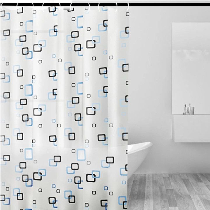 Waterproof PEVA Shower Curtain Liner Transparent Mildew Curtains Bath Decor with Curtain Hook