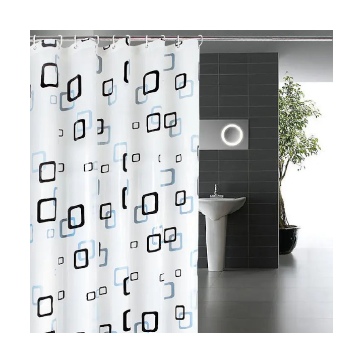 Waterproof PEVA Shower Curtain Liner Transparent Mildew Curtains Bath Decor with Curtain Hook