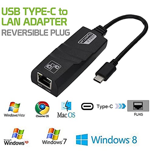 Type C To RJ45 Network Ethernet LAN Adapter, Type C to RJ45 10/100/100 Gigabit Ethernet Network Adapter