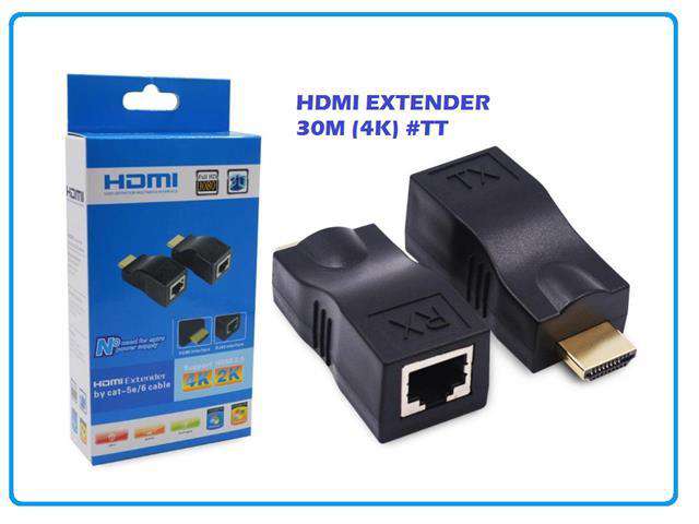HDMI Extender Over Cat 5e/6, HDMI to RJ45 Ethernet Network Converter 2 Ports, Support 1080 P