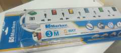 Marken 5way Extension With 2 USB Ports With 3M Cable, Marken 5way Extension with Surge Protector