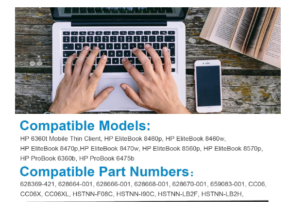 Replacement Battery HP ProBook 8460P 8560 6470B 6570B 6460B 6560B 6360B