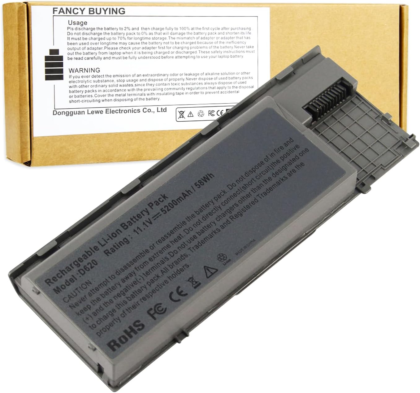 Laptop Battery for Dell Latitude D620 D630 D630C D630N D631 D640 PC764, JD634,