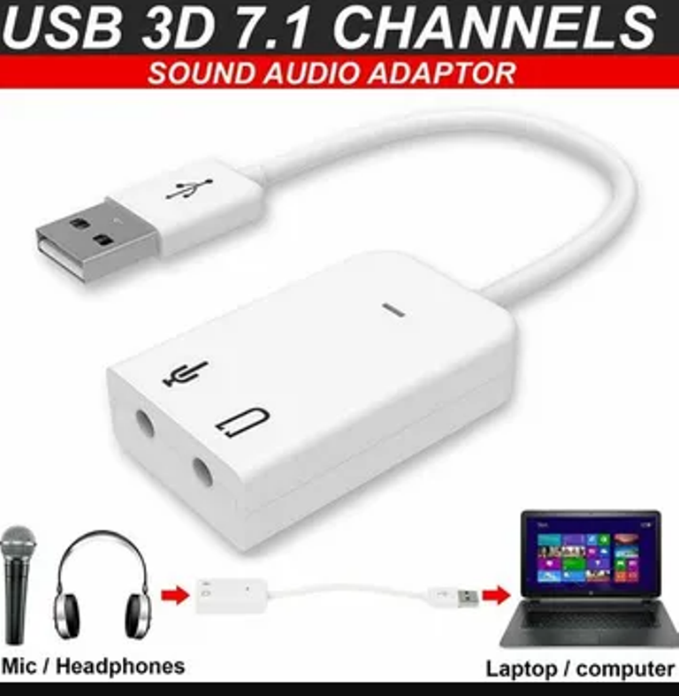 Sound Card Adapter Cable USB 7.1 Channel External Audio Sound Card