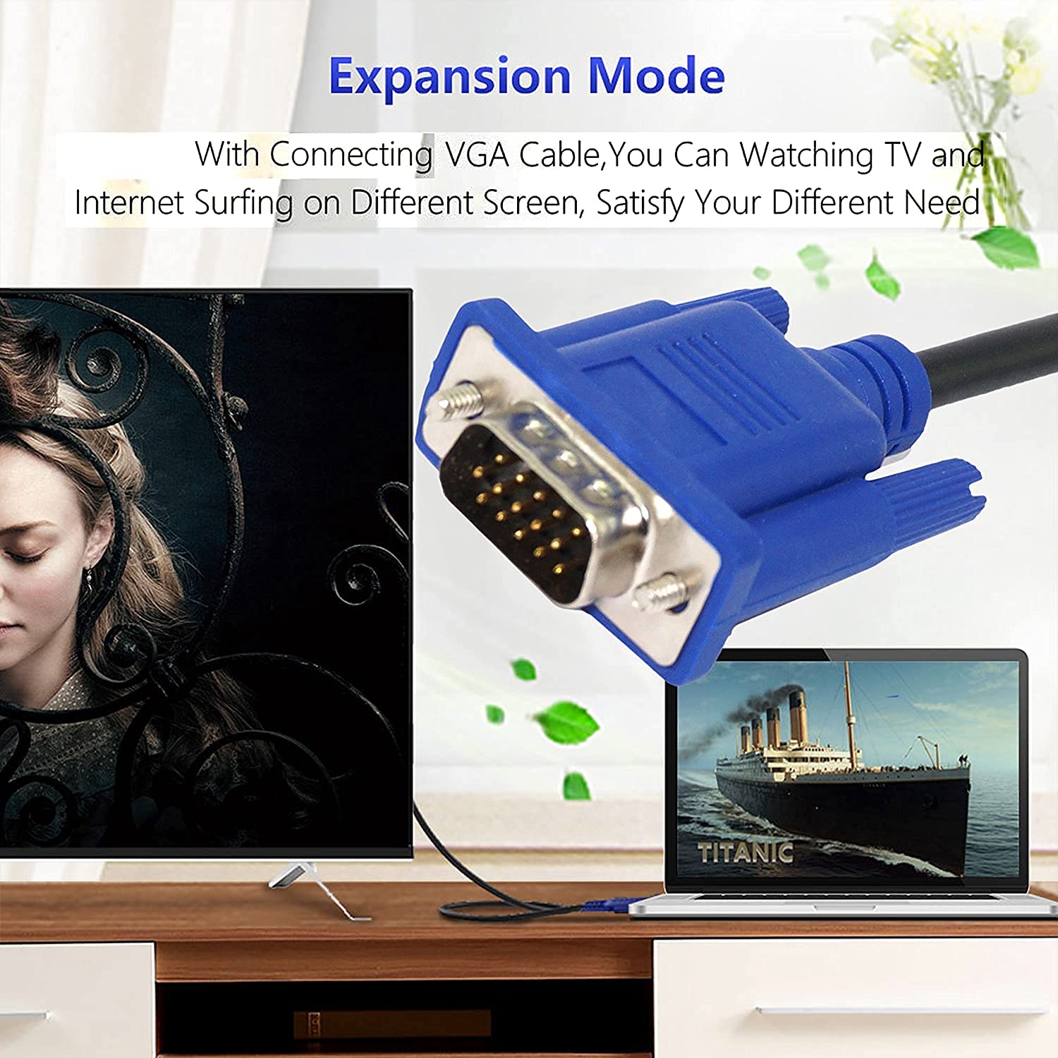 VGA to VGA 10M Cable Adapter Male to Male VGA Video Extension Cable For Tablet PC Laptops Computers AccessoriesTV Box Monitor Projector Extend Signal VGA Cables BLACK & BLUE