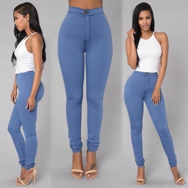 Explosive leggings Thin high-waisted stretch pencil pants Tight candy-colored jeans