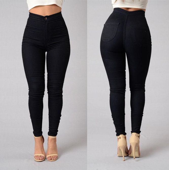 Explosive leggings Thin high-waisted stretch pencil pants Tight candy-colored jeans