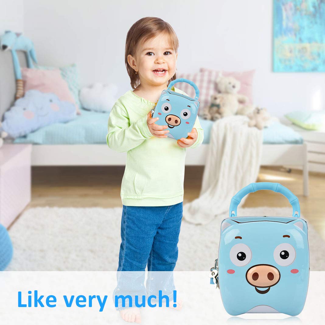 Cute  Piggy Bank Money Coin Save Box  Piggy-shaped Safe With Iron Lock For Kids - Piggy Ball Children Kids Birthday Gifts