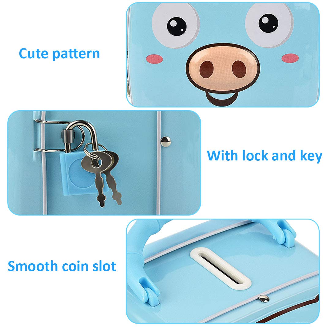 Cute  Piggy Bank Money Coin Save Box  Piggy-shaped Safe With Iron Lock For Kids - Piggy Ball Children Kids Birthday Gifts
