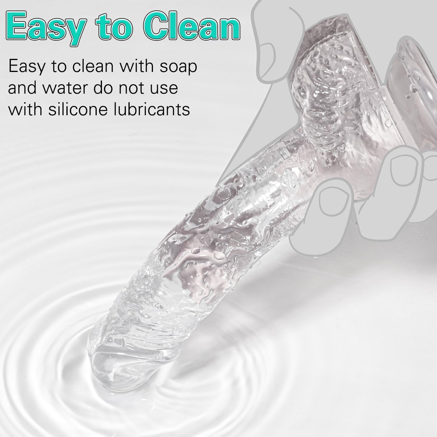Realistic Dildo G-Spot Stimulation Dildos with Powerful Suction Cup for Hands-Free Play Anal Adult Sex Toy for Women and Couple (Clear) Gift for Girlfriend Wife