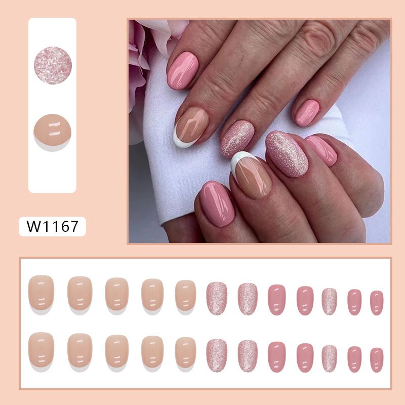 24Pcs/Set Acrylic Long Ballet Press on Nail Tips Coffin Wearing Reusable False Nails Art Colorful Glossy Fake Nails Artificial