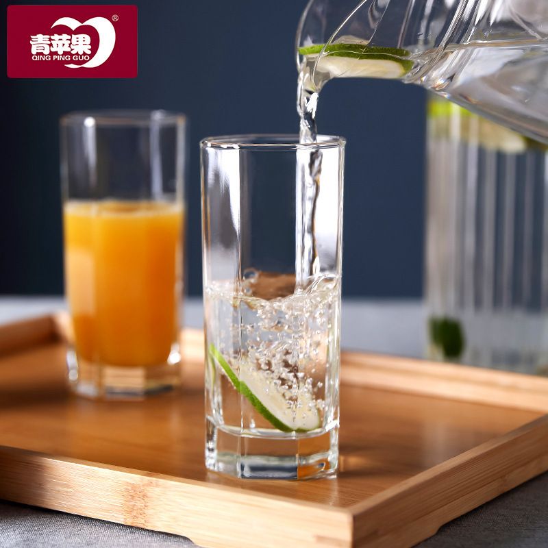 Nice One 6PCS 310ML  Drinking Glass Sets, Durable Drinking Cups, Lead-Free Water Cup Set, Drinkware Kitchen Glasses for Cocktail, Iced Coffee, Beer, Tea, Wine, Whiskey, Water (ES5163-2  GLASS CUP )