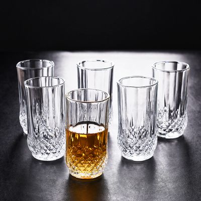 6PCS/Set 285ML  Drinking Glass Sets, Durable Drinking Cups, Lead-Free Water Cup Set, Drinkware Kitchen Glasses for Cocktail, Iced Coffee, Beer, Tea, Wine, Whiskey, Water ( BM5411AQU GLASS CUP C)