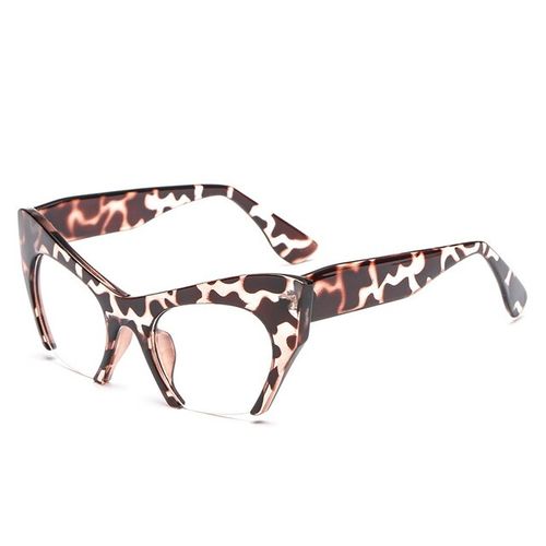 Razor Cut Off Anti Blue Light Glasses Women Retro Cat Eye Rimless Optical Frame