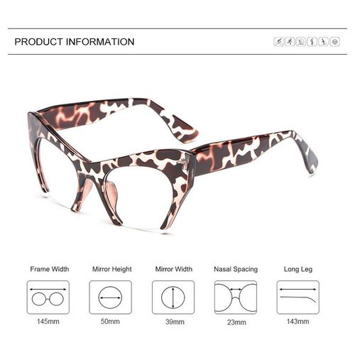 Razor Cut Off Anti Blue Light Glasses Women Retro Cat Eye Rimless Optical Frame