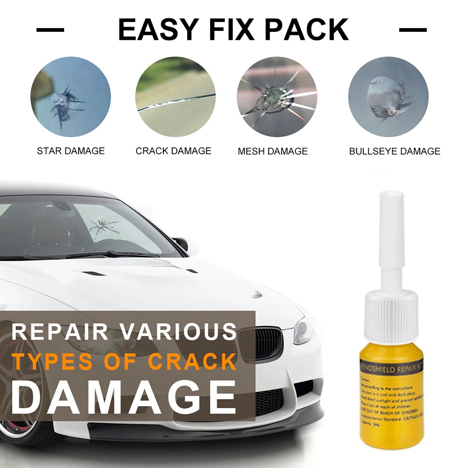 Universal Windshield Repair Tools Professional Auto Glass Windscreen Crack Repair Set Pump Type Vehicle Window Accessories