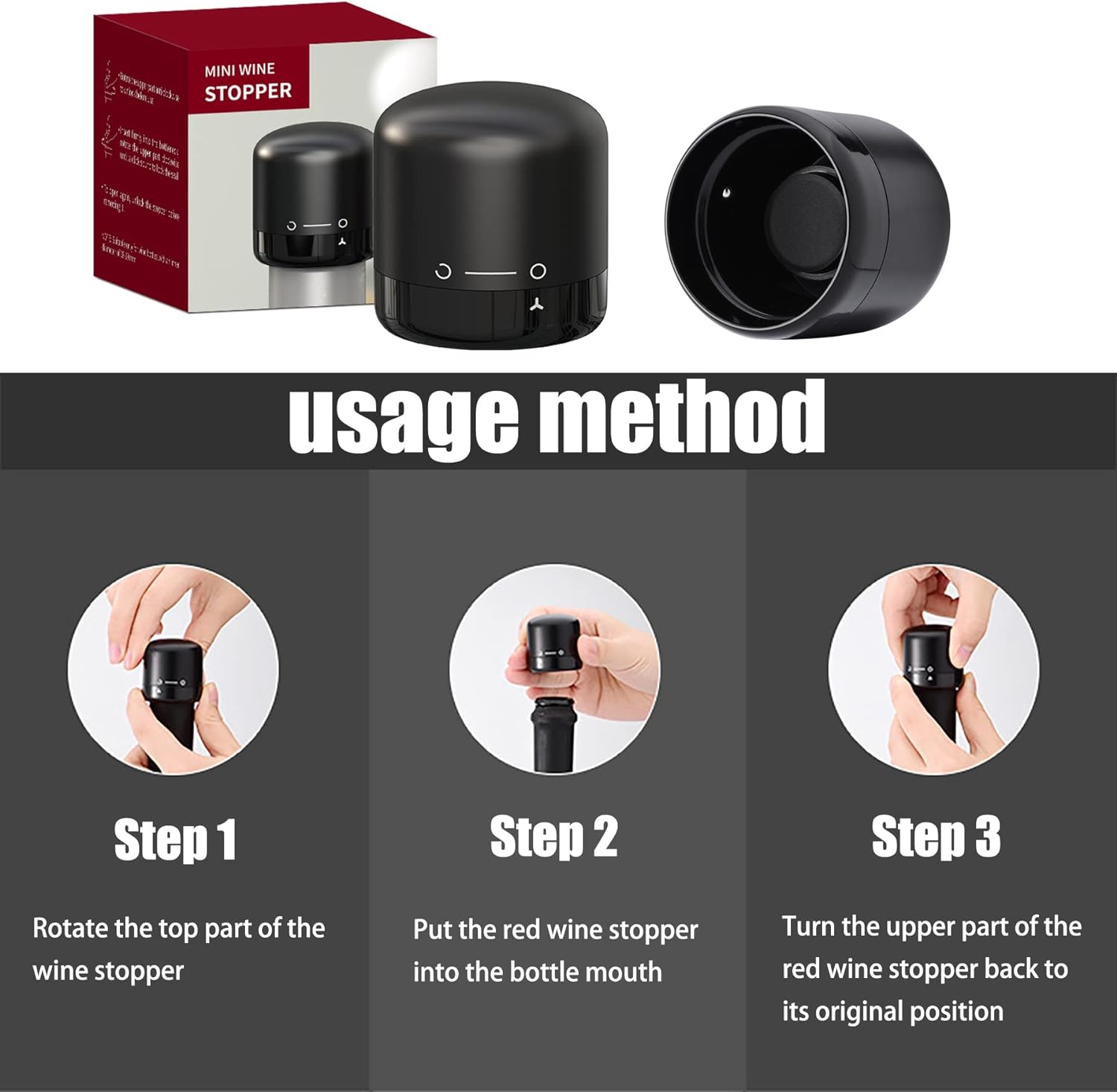 Best price for Wine Stopper with Rotating Lock, Mini Wine Corks, Sealed ...