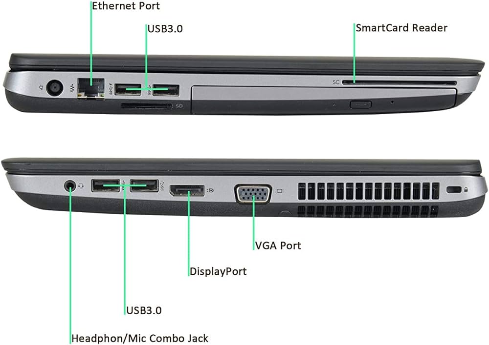 Hp Probook 640 G1 - Core i5 4th Gen - 8GB - 500GB HDD - 14" Laptop - Refurbished Notebook - Windows 10 pro Office 2019 Black 14 inch