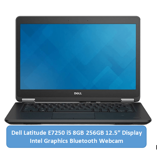 Refurbished Dell Latitude E7250 Laptop i5 8GB 256GB 12.5 Inches Display Windows 11 Business Notebook Student laptop Bluetooth Webcam Intel HD Graphics