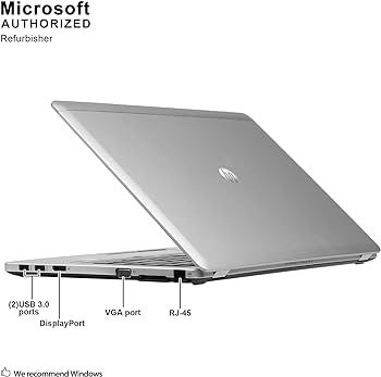 (i7+8GB+500GB) Refurbished HP EliteBook Folio 9480 Core i7 8GB RAM 500GB HDD 14 Inch LED Ultrabook Laptop Backlit Keyboard Windows 11