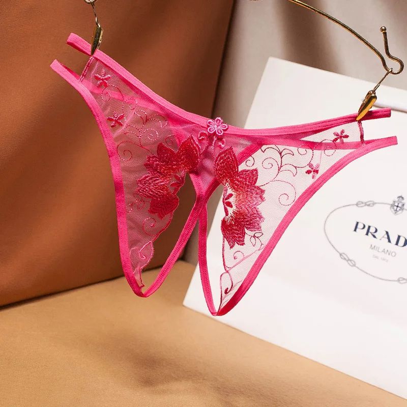 Women's Thong Pants Sexy Lace Panties G-Sting Low Waist Flower Briefs Seamless Hollow Out T-Back Female Sexy Lingerie  Panty  Butterfly Panties