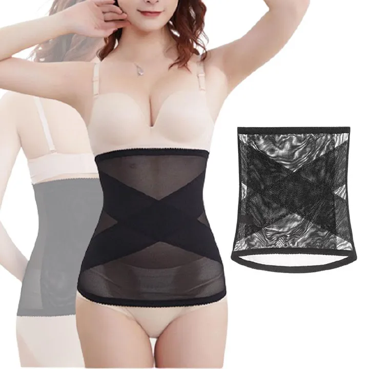 2024 New Waist Trainer Slimming Belt Slim Body Shaperh, Cross Mesh Girdle for Waist Shaping, High Waist Corsets Girdle Tummy Control, Breathable Slimming Shaper, Breathable Abdomen Postpartum Belt