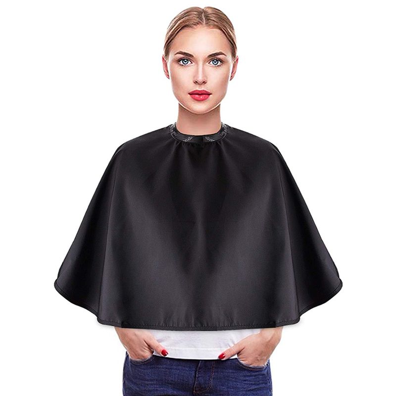 New Arrivals Makeup Cape Makeup Bib Hair Dye Tools Beauty Salon Barber Hair Cutting Cape Cloth Wrap Hairdressing Cape Barber Lightweight Comb-out Beard Apron Shortie Makeup Bib Styling Shampoo Cape Black